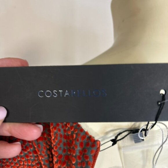 NWT Costarellos russet orange velvet maxi dress sz 44 - Picture 11 of 13